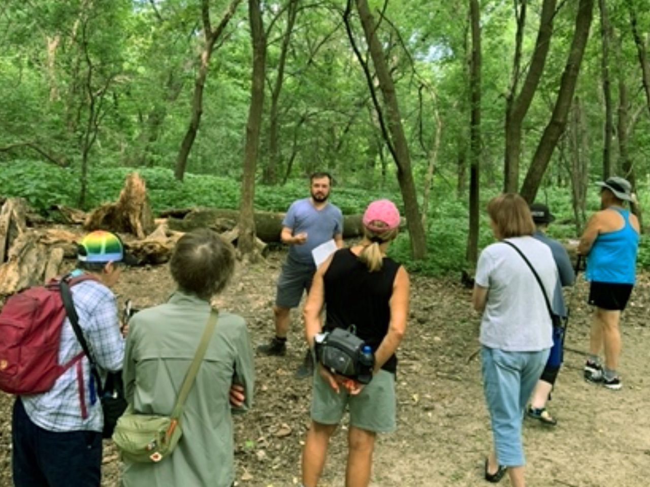 LGBTQ 50+ Forest Bathing Experience at Wood Lake Nature Center led by Master Naturalist, Dylan Flunker.